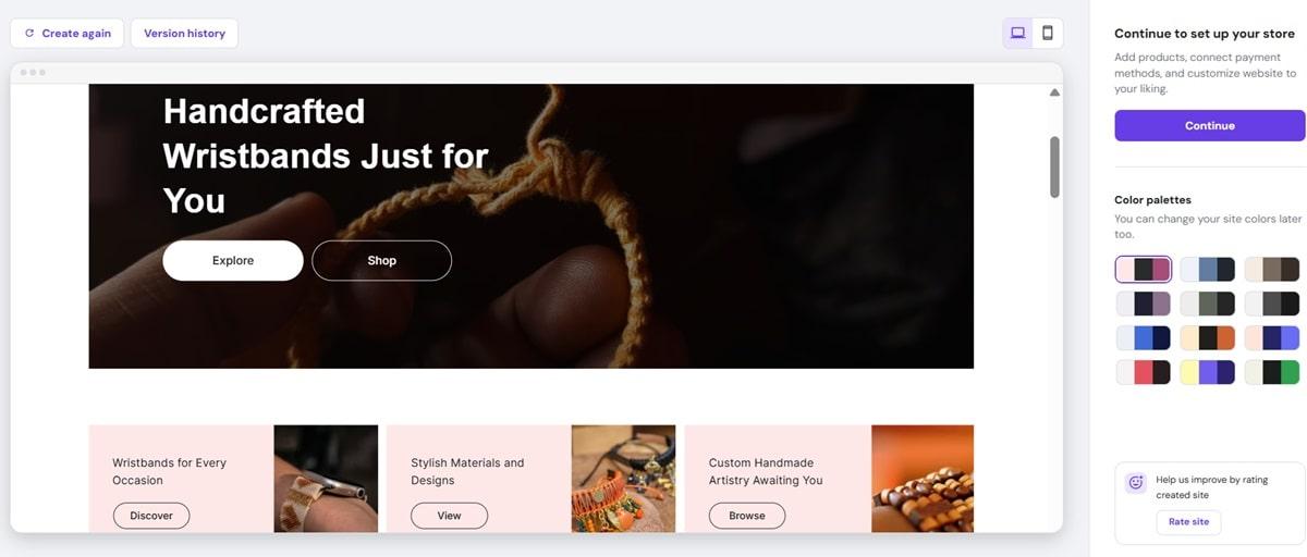 Hostinger's AI website builder